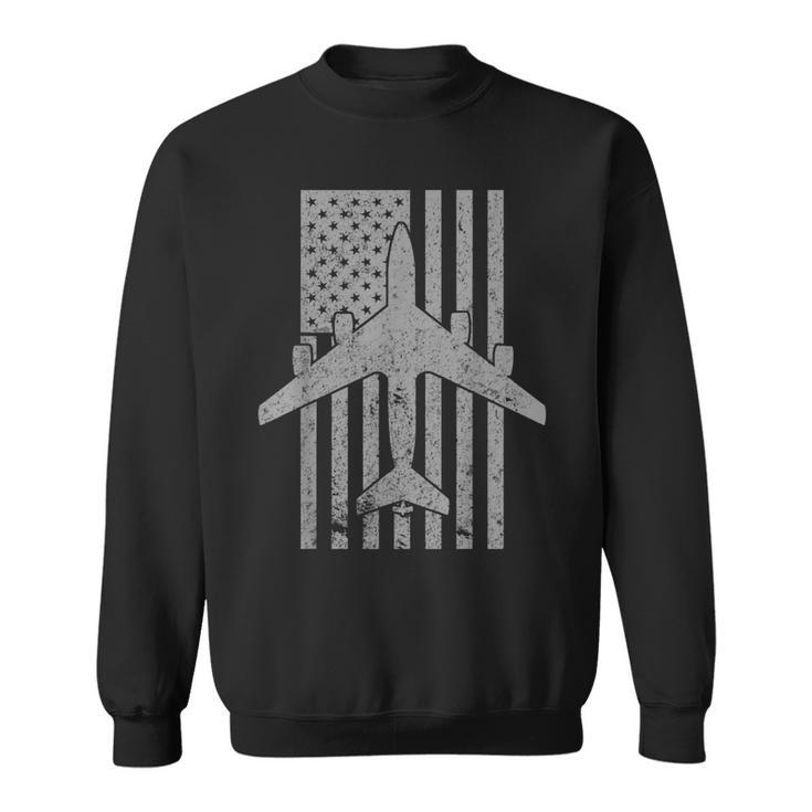 Kc-135 Stratotanker Military Airplane Vintage Flag Sweatshirt