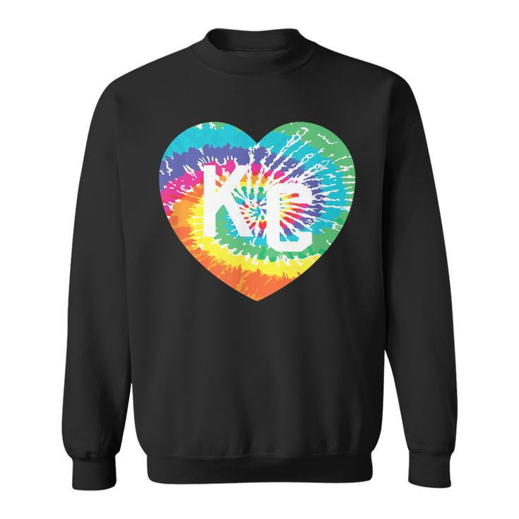Kc Tie-Dye Heart Love Kc Tie-Dye Colorful Hearts Kansas City Sweatshirt