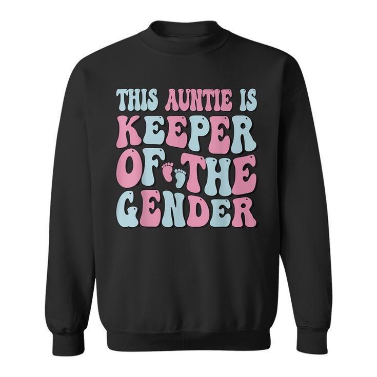 Keeper Of The Gender Auntie Gender Reveal Auntie Baby Shower Sweatshirt
