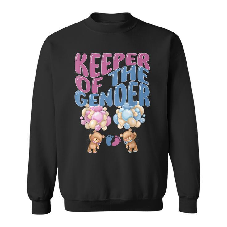 Keeper Of The Gender Reveal T Cute Baby Bear Balloons Sweatshirt