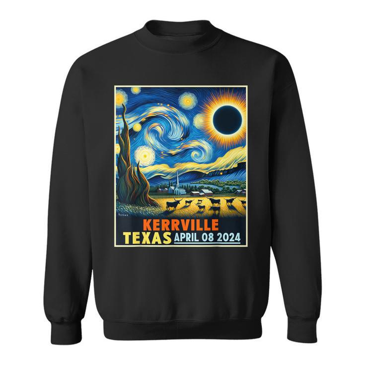 Kerrville Texas Total Solar Eclipse 2024 Starry Night Sweatshirt