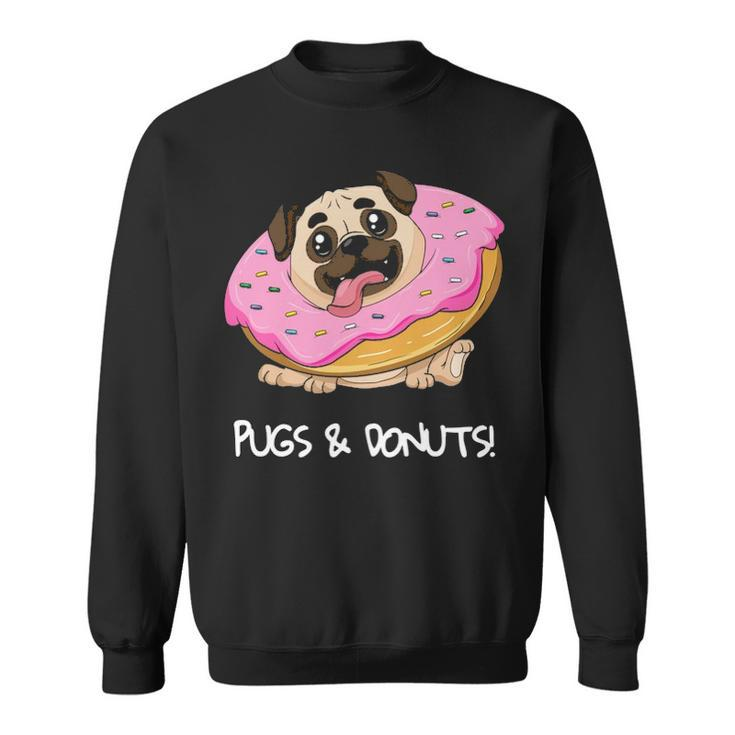 Kids Pugs & Donuts Pug Lover Candy Fan Girl Sweatshirt