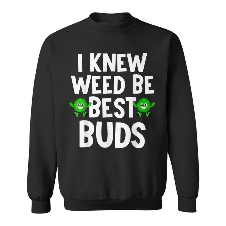 I Knew Weed Be Best Buds Father's Day Dad Son Matching Sweatshirt