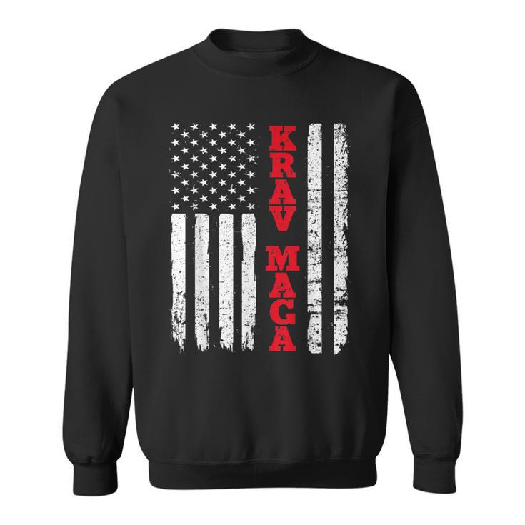 Krav Maga Usa American Flag Fighter Fan Sweatshirt