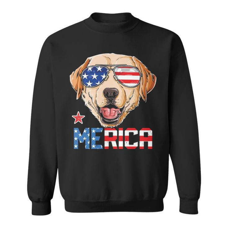Labrador 4Th Of July Merica Men Usa American Flag Sweatshirt
