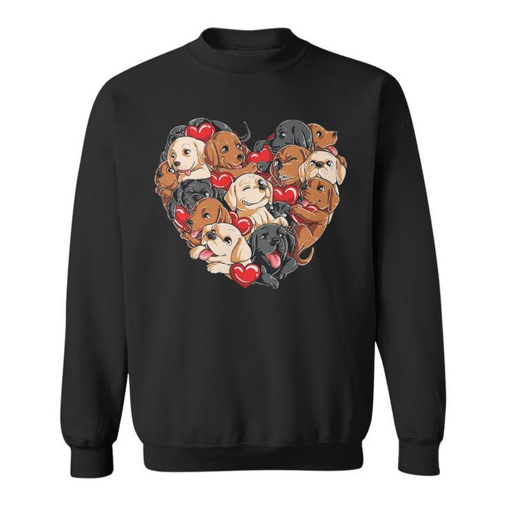 Labrador Valentines Day Dog Lover Heart Men Women Love Sweatshirt
