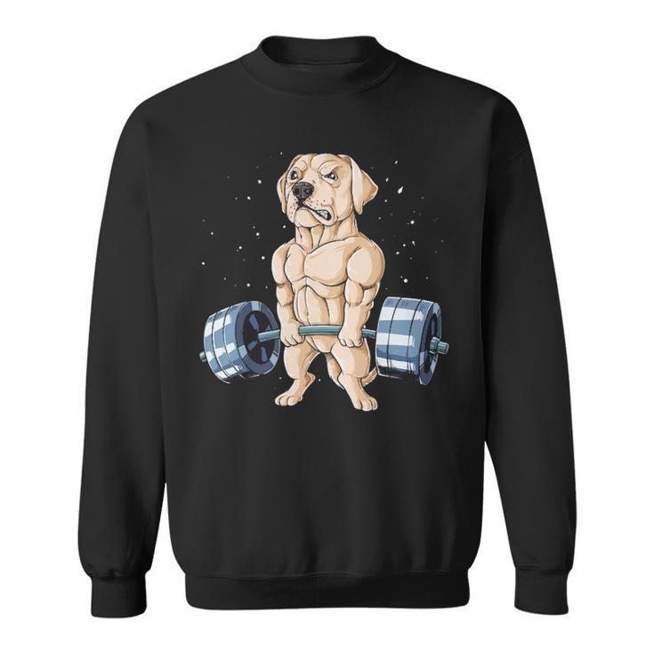 Labrador Weightlifting Deadlift Fitness Gym Sweatshirt