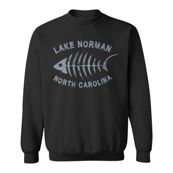 Lake Norman Lkn North Carolina Fishbone Distressed Cool Sweatshirt