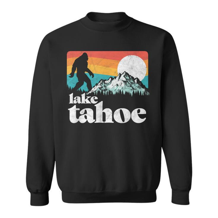 Lake Tahoe Retro Bigfoot Mountains Vintage Graphic Sweatshirt