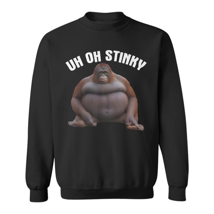 Le Monke Meme Monkey Orangutan Poop Meme Uh Oh Stinky Sweatshirt Mazezy