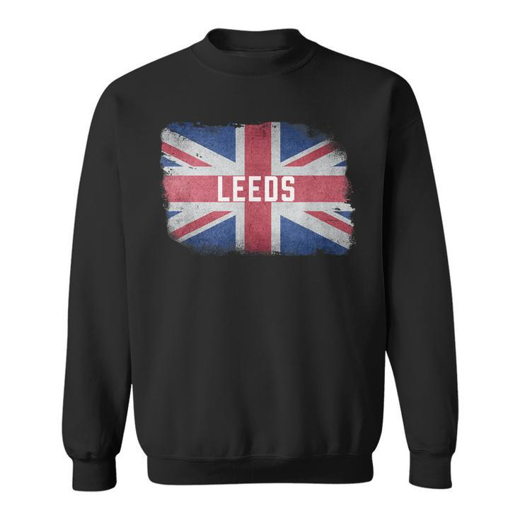 Leeds British United Kingdom Flag Vintage Uk Souvenir Sweatshirt