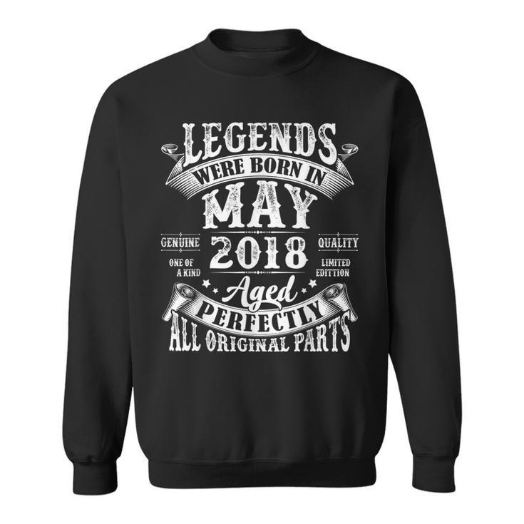Legend Since May 2018 Vintage 6Th Birthday Boy Sweatshirt
