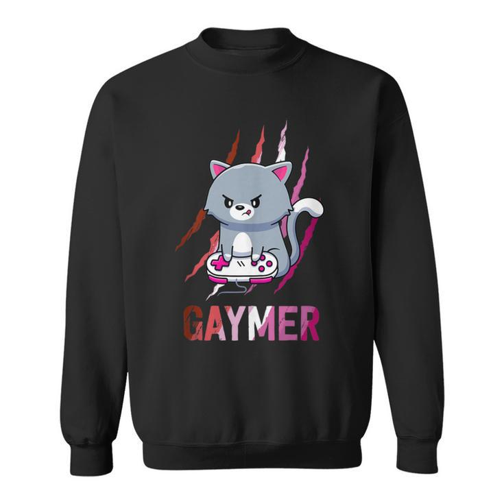 Lesbian Gaymer Geek Pride Lgbt Video Game Lovers Cat Sweatshirt
