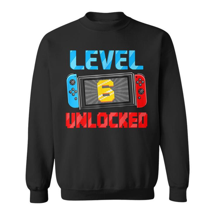 Level 6 Unlocked Gamer 6Th Birthday Video Game Boys Sweatshirt