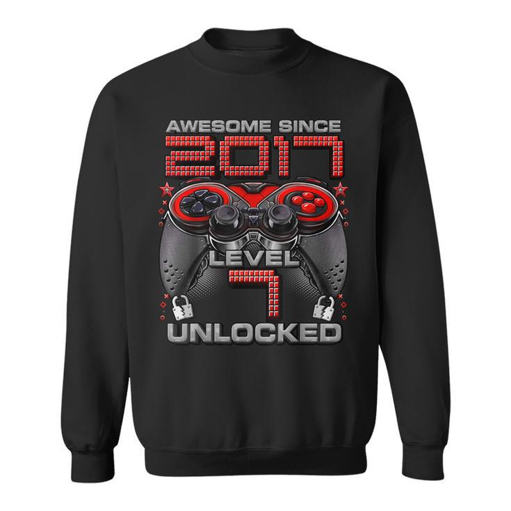 Level 7 Unlocked Awesome Since 2017 Gaming 7Th Birthday Sweatshirt