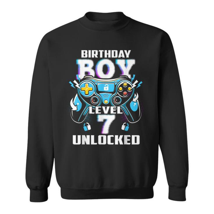 Level 7 Unlocked Video Game 7Th Birthday Gamer Boys Sweatshirt