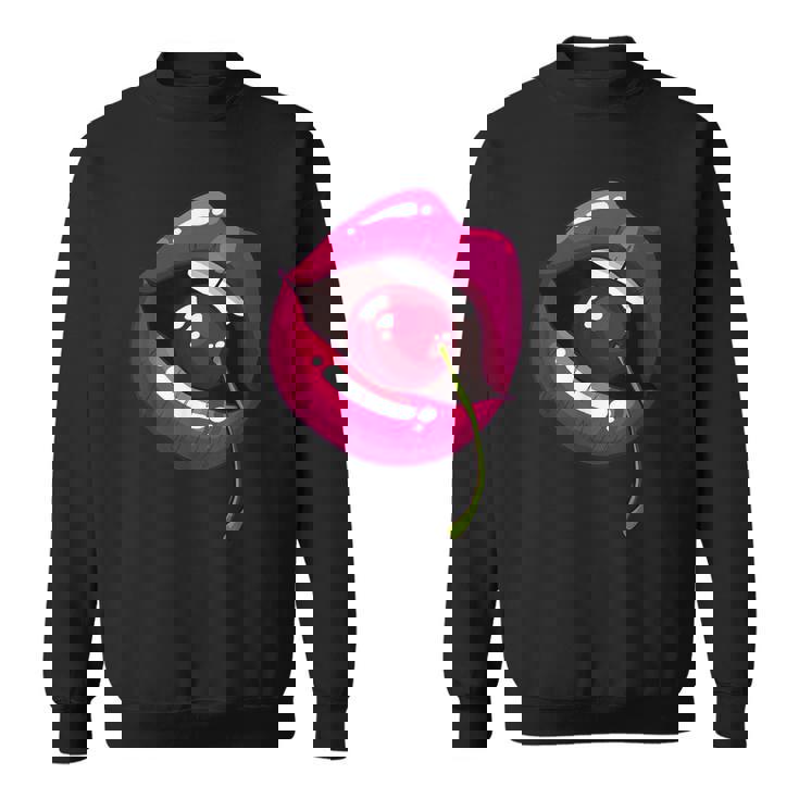 Lèvres Arc-En-Ciel Avec Cerise Dans La Bouche Nostalgie Des Années 80 Sweater e