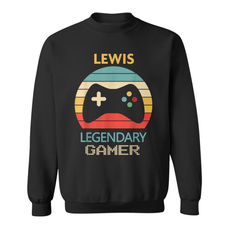 Lewis Name Personalised Legendary Gamer Sweatshirt