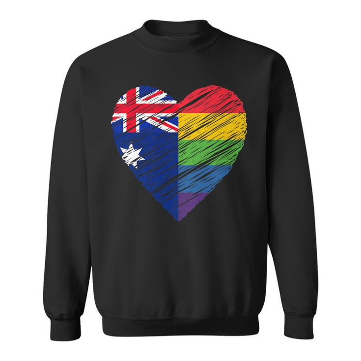 Lgbtq Australia Gay Pride Heart For Gay Lesbian Love Lgbt Sweatshirt