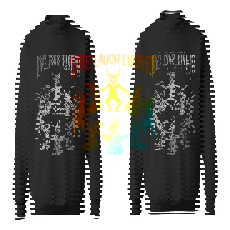 Live Laugh Lucifer Horror Satan Satanic Demon Devil Vintage Sweatshirt