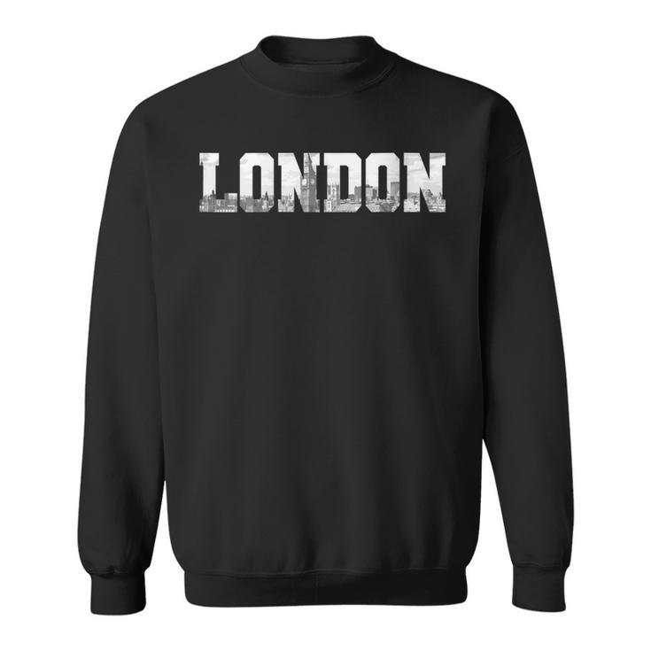 London England Uk Skyline Black & White Vintage London Sweatshirt