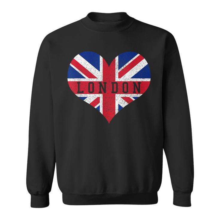 London Heart Flag Union Jack Uk England Souvenir Sweatshirt