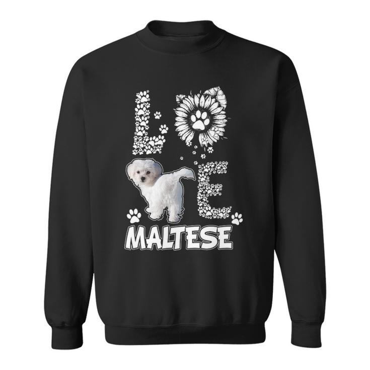 Love Maltese Dog Paw Sunflower Lover Costume Sweatshirt