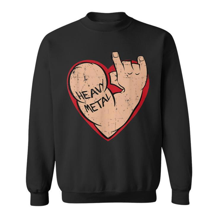 I Love Heavy Metal Heart For 80S 90S Music Lover Sweatshirt