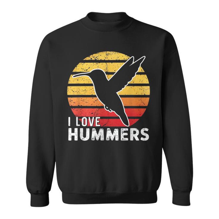 I Love Hummers Bird Vintage Sunset Colibri Sweatshirt