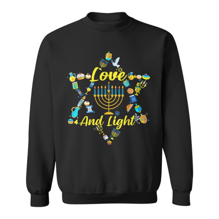 Love And Light Hanukkah Jew Menorah Jewish Chanukah Sweatshirt