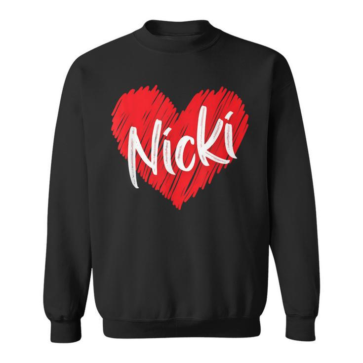 I Love Nicki Heart Personalized Name Nicki Sweatshirt