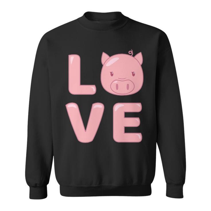 I Love Pig Face Cute Animal Sweatshirt