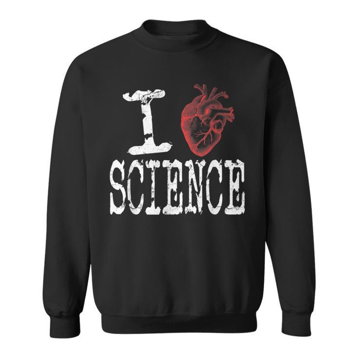 I Love Science Cool Heart Graphic Awesome Science Lover Sweatshirt