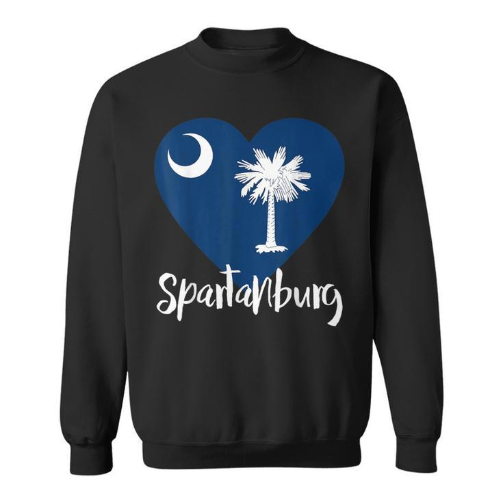 I Love Spartanburg South Carolina City Sc Flag Heart Sweatshirt