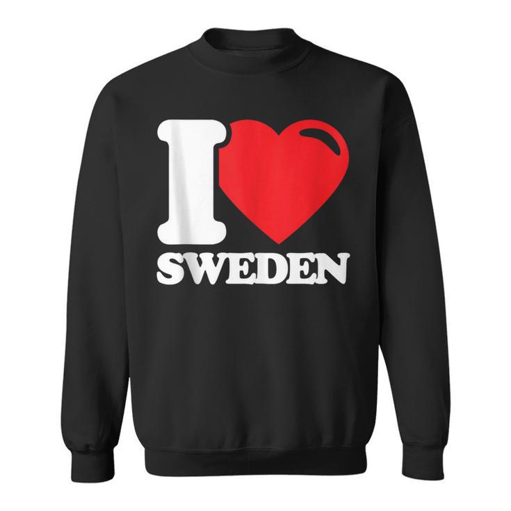 I Love Sweden Heart Flag Scandinavian Nordic Pride Sweatshirt