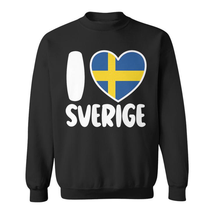 Love For Sweden Sverige Heart Flag Nordic Pride Sweatshirt