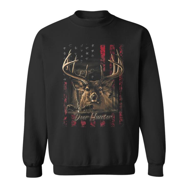 I Love Usa American Flag And Deer Hunter Sweatshirt