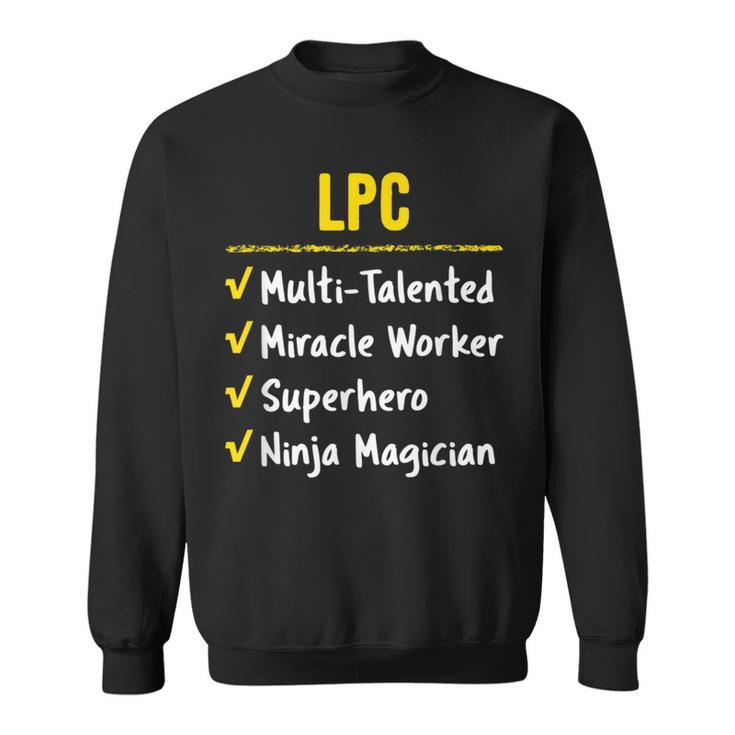 Lpc Miracle Worker Superhero Ninja Prof Counselor Sweatshirt