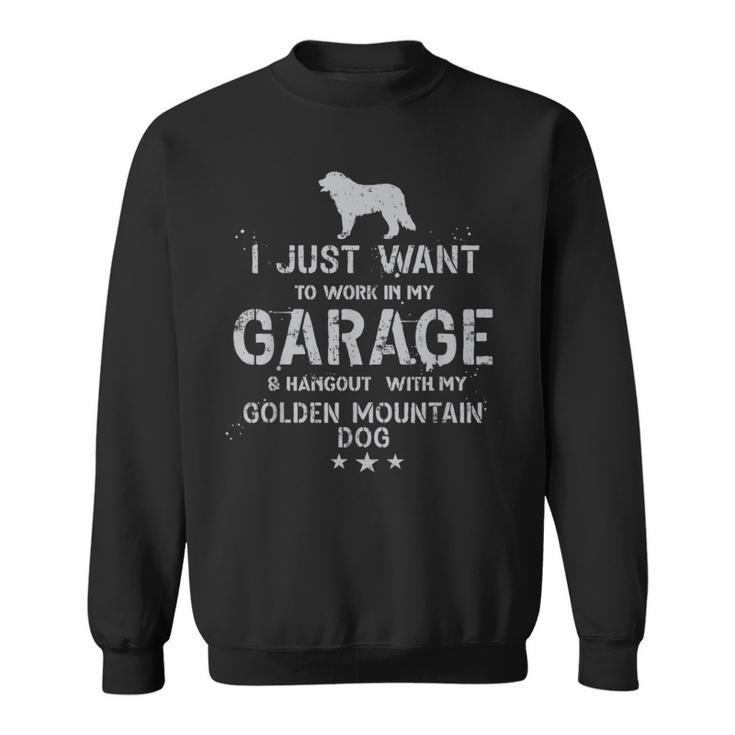 Lustiger Goldener Sennenhund Papa Garage Herren Hang Sweatshirt