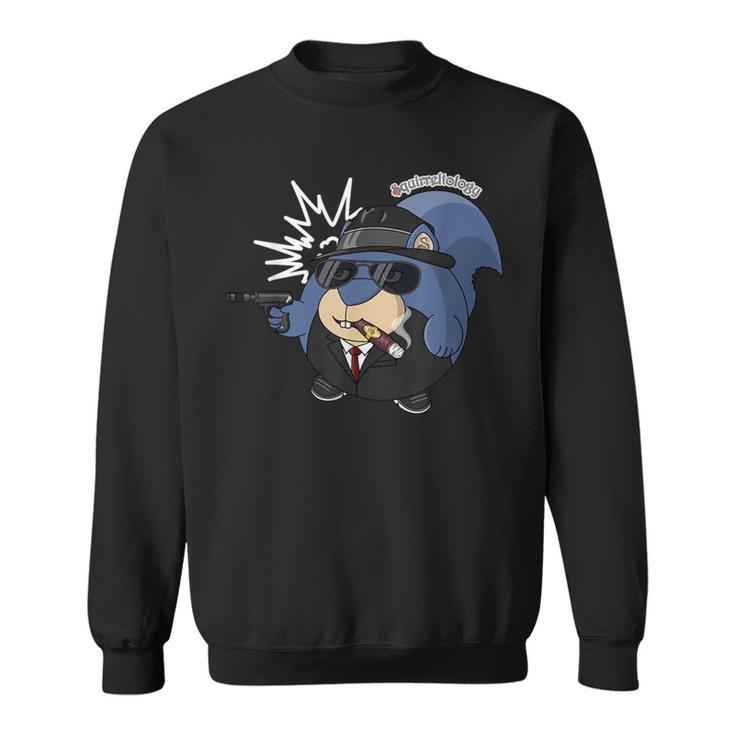 Lustiges Gangster-Eichhörnchen Mit Pistole Sweatshirt