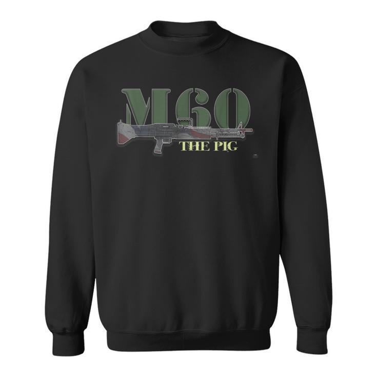 M60 Military Machine Gun American Flag Graphic Sweatshirt