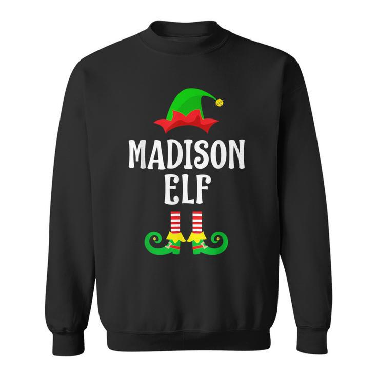 Madison Elf Personalized Name Christmas Family Matching Sweatshirt