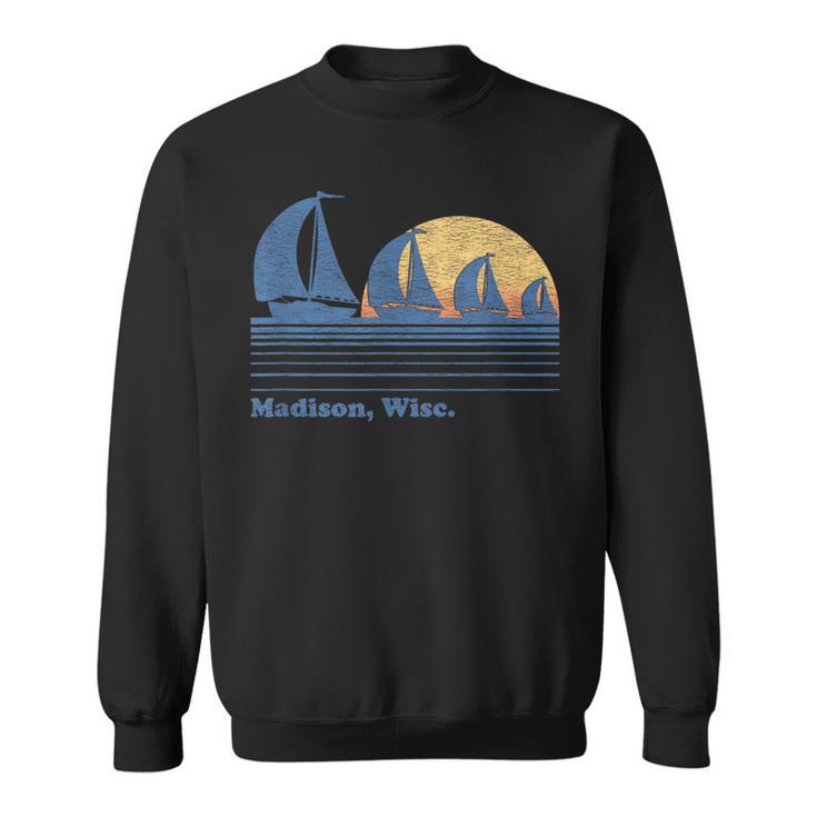 Madison Wi Sailboat Vintage 80S Sunset Sweatshirt