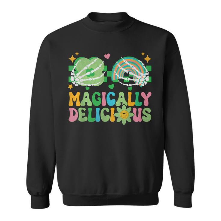 Magically Delicious Hippie St Patrick's Day Skeleton Charms Sweatshirt