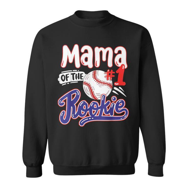 Mama Of Rookie 1St Baseball Birthday Party Theme Matching Sweatshirt