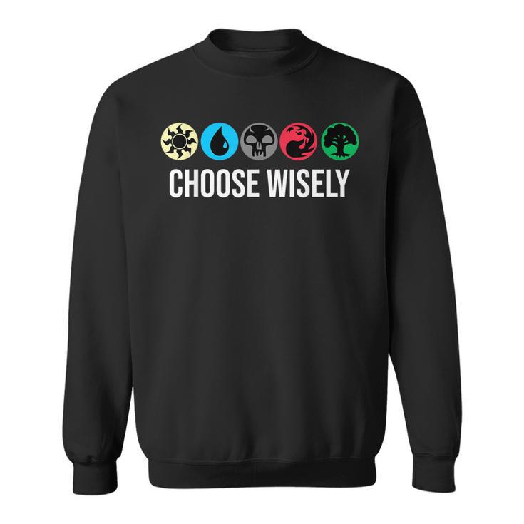 Mana Symbols Gathering Magic Choose Wisely Blue Red Green Sweatshirt