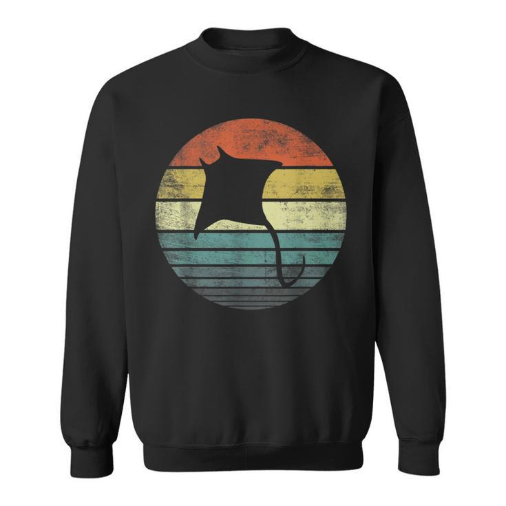 Manta Ray Lover Retro Vintage Ocean Animal Silhouette Sweatshirt