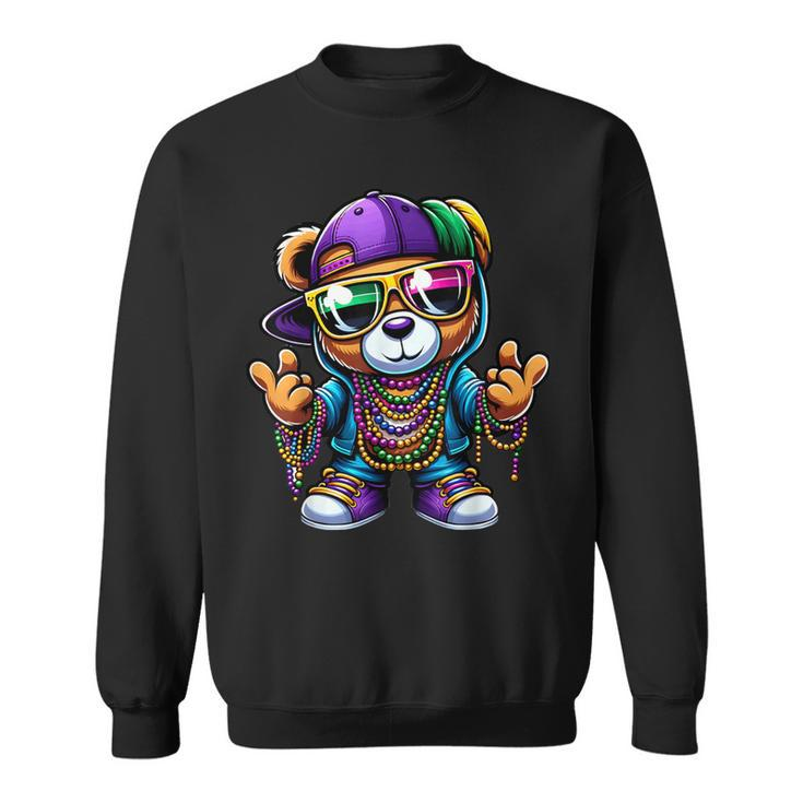 Mardi Gras For Boys Hip Hop Teddy Bear New Orleans Sweatshirt