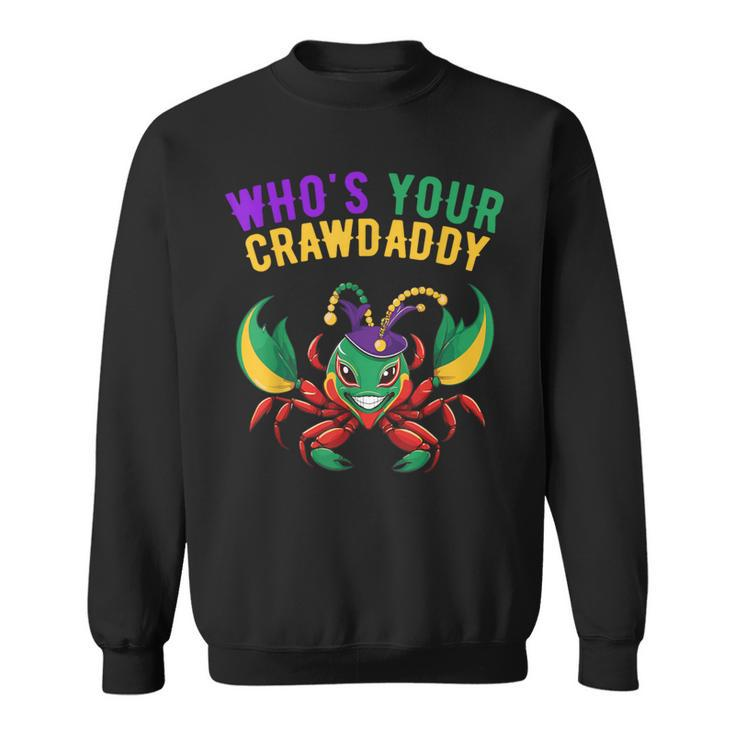 Mardi Gras Crawfish Carnival Costume Beads Whos Your Crawdad Sweatshirt
