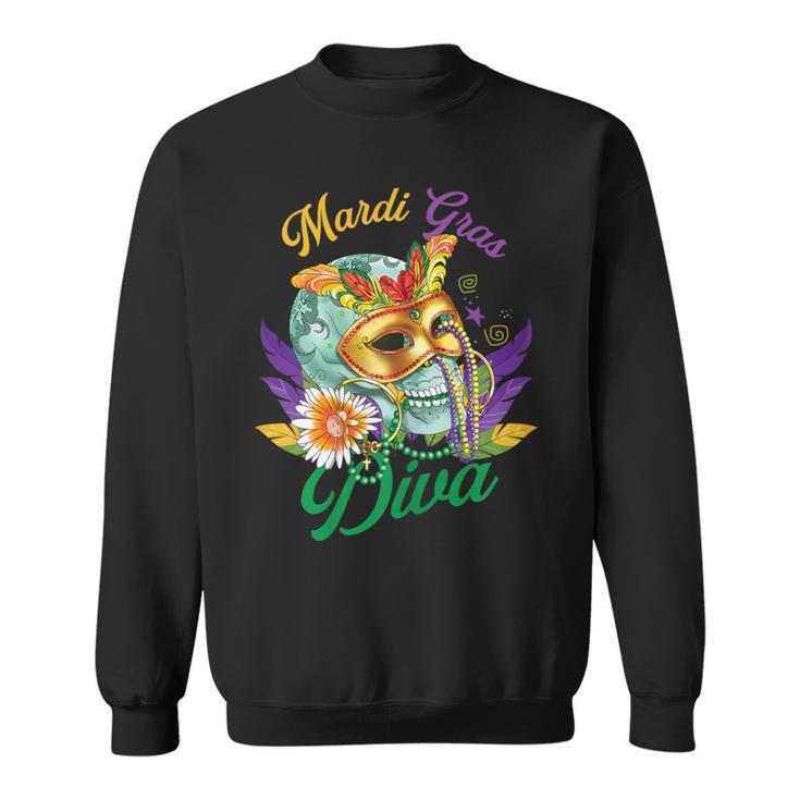 Mardi Gras Diva New Orleans Carnival Festival Sweatshirt